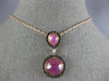 7.73CT WHITE & BLACK DIAMOND & AAA RUBY 18K ROSE GOLD CIRCULAR TEAR DROP PENDANT