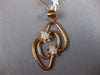 ESTATE LARGE .45CT DIAMOND 18KT WHITE & ROSE GOLD 3D DOUBLE FLOWER FUN PENDANT
