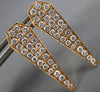 LARGE .72CT DIAMOND 18KT ROSE GOLD 3D PAVE TRIANGULAR PENTAGON HANGING EARRINGS