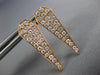 LARGE .72CT DIAMOND 18KT ROSE GOLD 3D PAVE TRIANGULAR PENTAGON HANGING EARRINGS