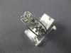 ESTATE WIDE .22CT DIAMOND 18KT WHITE GOLD 3D MULTI FLOWER FILIGREE FUN RING