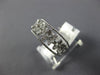 ESTATE WIDE .22CT DIAMOND 18KT WHITE GOLD 3D MULTI FLOWER FILIGREE FUN RING