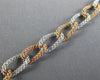 .25CT DIAMOND 14KT WHITE & ROSE GOLD HANDCRAFTED FILIGREE TOGGLE LINK BRACELET
