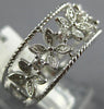 ESTATE WIDE .22CT DIAMOND 18KT WHITE GOLD 3D MULTI FLOWER FILIGREE FUN RING
