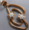 ESTATE LARGE .45CT DIAMOND 18KT WHITE & ROSE GOLD 3D DOUBLE FLOWER FUN PENDANT
