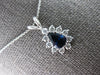 1.05CT DIAMOND & AAA SAPPHIRE 14KT WHITE GOLD PEAR SHAPE & ROUND PENDANT #27924
