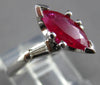 1.10CT DIAMOND & AAA RUBY 14K WHITE GOLD MARQUISE & ROUND ENGAGEMENT RING #27857