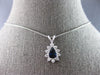 1.05CT DIAMOND & AAA SAPPHIRE 14KT WHITE GOLD PEAR SHAPE & ROUND PENDANT #27924