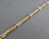ESTATE 1.08CT DIAMOND 14KT WHITE AND ROSE GOLD 3D THREE ROW MESH TENNIS BRACELET