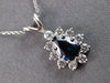 1.05CT DIAMOND & AAA SAPPHIRE 14KT WHITE GOLD PEAR SHAPE & ROUND PENDANT #27924
