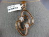 ESTATE LARGE .45CT DIAMOND 18KT WHITE & ROSE GOLD 3D DOUBLE FLOWER FUN PENDANT