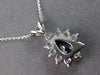 1.05CT DIAMOND & AAA SAPPHIRE 14KT WHITE GOLD PEAR SHAPE & ROUND PENDANT #27924