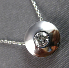 0.10CT DIAMOND 14K WHITE GOLD 3D CLASSIC SOLITAIRE ETOILE FLOATING PENDANT #27928