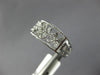 ESTATE WIDE .22CT DIAMOND 18KT WHITE GOLD 3D MULTI FLOWER FILIGREE FUN RING