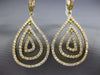 ESTATE LARGE 2.10CT DIAMOND 18KT YELLOW GOLD TEAR DROP CLIP ON HANGING EARRINGS