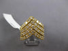 ESTATE LARGE 1.36CT DIAMOND 18KT YELLOW GOLD 3D MULTI V SHAPE STACKABLE FUN RING
