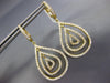 ESTATE LARGE 2.10CT DIAMOND 18KT YELLOW GOLD TEAR DROP CLIP ON HANGING EARRINGS