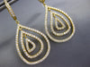 ESTATE LARGE 2.10CT DIAMOND 18KT YELLOW GOLD TEAR DROP CLIP ON HANGING EARRINGS