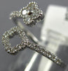 ESTATE .20CT DIAMOND 18KT WHITE GOLD 3D CLASSIC DOUBLE FLOWER CLUSTER FUN RING