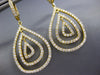 ESTATE LARGE 2.10CT DIAMOND 18KT YELLOW GOLD TEAR DROP CLIP ON HANGING EARRINGS