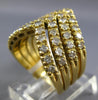 ESTATE LARGE 1.36CT DIAMOND 18KT YELLOW GOLD 3D MULTI V SHAPE STACKABLE FUN RING