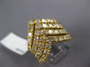 ESTATE LARGE 1.36CT DIAMOND 18KT YELLOW GOLD 3D MULTI V SHAPE STACKABLE FUN RING