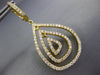 ESTATE LARGE 2.10CT DIAMOND 18KT YELLOW GOLD TEAR DROP CLIP ON HANGING EARRINGS