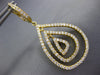 ESTATE LARGE 2.10CT DIAMOND 18KT YELLOW GOLD TEAR DROP CLIP ON HANGING EARRINGS
