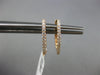 ESTATE .27CT DIAMOND 14KT ROSE GOLD 3D CLASSIC OVAL HUGGIE HANGING EARRINGS