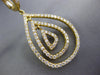 ESTATE LARGE 2.10CT DIAMOND 18KT YELLOW GOLD TEAR DROP CLIP ON HANGING EARRINGS