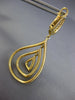ESTATE LARGE 2.10CT DIAMOND 18KT YELLOW GOLD TEAR DROP CLIP ON HANGING EARRINGS
