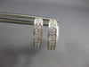 ESTATE .26CT DIAMOND 18KT WHITE GOLD 3D CLASSIC 2 ROW OVAL HUGGIE EARRINGS