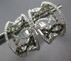 ESTATE 1.20CT WHITE & MOCHA DIAMOND 14KT WHITE GOLD 3D CLIP ON HANGING EARRINGS
