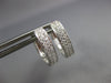 ESTATE .26CT DIAMOND 18KT WHITE GOLD 3D CLASSIC 2 ROW OVAL HUGGIE EARRINGS