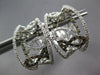 ESTATE 1.20CT WHITE & MOCHA DIAMOND 14KT WHITE GOLD 3D CLIP ON HANGING EARRINGS