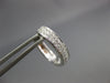 ESTATE .26CT DIAMOND 18KT WHITE GOLD 3D CLASSIC 2 ROW OVAL HUGGIE EARRINGS