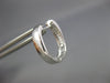 ESTATE .26CT DIAMOND 18KT WHITE GOLD 3D CLASSIC 2 ROW OVAL HUGGIE EARRINGS
