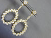 LARGE 2.48CT DIAMOND 14KT YELLOW GOLD 3D MULTI LEAF OVAL FLOWER HANGING EARRINGS