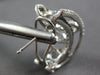ESTATE 1.20CT WHITE & MOCHA DIAMOND 14KT WHITE GOLD 3D CLIP ON HANGING EARRINGS