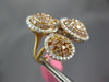 EXTRA LARGE 3.17CT WHITE & PINK DIAMOND 18KT ROSE GOLD CLUSTER DOME SHAPE RING