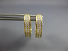 ESTATE .62CT DIAMOND 18KT YELLOW GOLD 3D CLASSIC 2 ROW OVAL HUGGIE EARRINGS