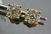 ESTATE .28CT DIAMOND 14KT YELLOW GOLD 3D ROUND INVISIBLE CLUSTER STUD EARRINGS