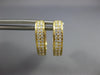 ESTATE .62CT DIAMOND 18KT YELLOW GOLD 3D CLASSIC 2 ROW OVAL HUGGIE EARRINGS