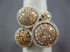 EXTRA LARGE 3.17CT WHITE & PINK DIAMOND 18KT ROSE GOLD CLUSTER DOME SHAPE RING