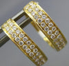 ESTATE .62CT DIAMOND 18KT YELLOW GOLD 3D CLASSIC 2 ROW OVAL HUGGIE EARRINGS