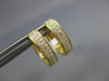 ESTATE .62CT DIAMOND 18KT YELLOW GOLD 3D CLASSIC 2 ROW OVAL HUGGIE EARRINGS