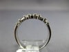 ESTATE .80CT DIAMOND 14KT WHITE GOLD ROUND & BAGUETTE MULTI ROW ANNIVERSARY RING