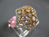 LARGE 2.88CT WHITE & PINK DIAMOND 18KT WHITE & ROSE GOLD 3D CLUSTER FLOWER RING