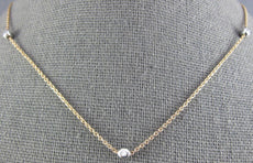 .30CT DIAMOND 14KT WHITE & ROSE GOLD BEZEL INSIDE OUT BY THE YARD LOVE NECKLACE