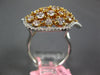 LARGE 2.88CT WHITE & PINK DIAMOND 18KT WHITE & ROSE GOLD 3D CLUSTER FLOWER RING